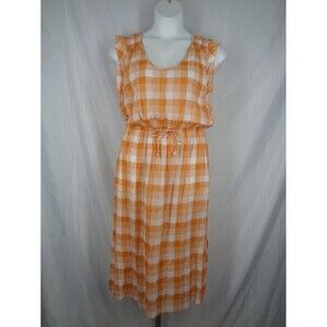 Lilla P Check Flutter Sleeve Dress Size Large
